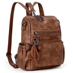 Backpack Purse for Women Small Vegan Leather Ladies Fashion Tassel Mini🐠